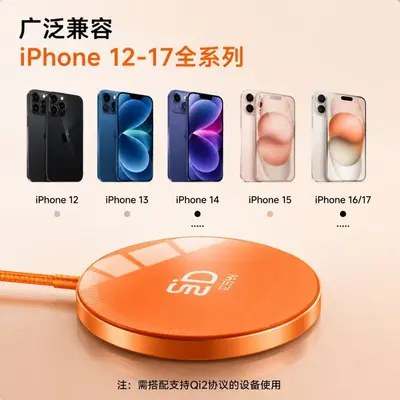 25W Magnetic Wireless Charger, Qi2.2, Compatible with Apple MagSafe
