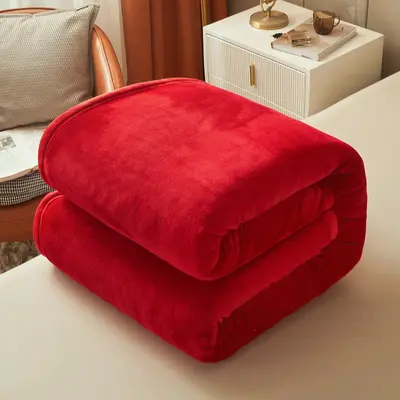 Thick Red Wedding Blanket, Dowry Gift for the Bride's Family
