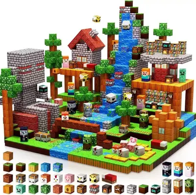 Manyetik Blok Oyuncak, DIY 3D Yapı Taşı Seti, Eğitici - 9