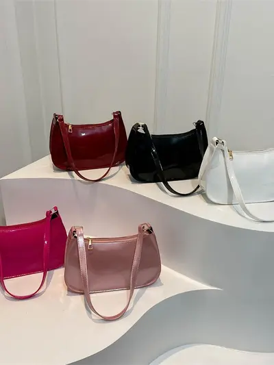 Women's Minimalist Small Square Shoulder Bag, Casual Commuter Underarm Bag