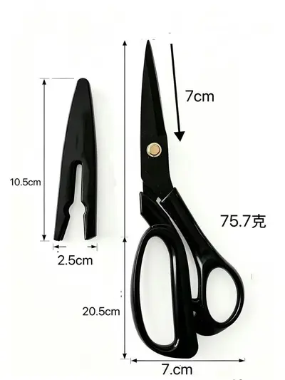 Professional Black-Blade Sewing Scissors, Tailor Fabric Cutting Shears - 11