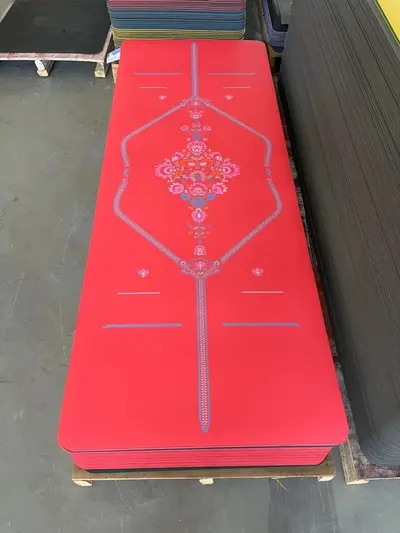 Natural PU Rubber Yoga Mat with Alignment Lines, Double-Sided Non-Slip, Thick and Wide - 9