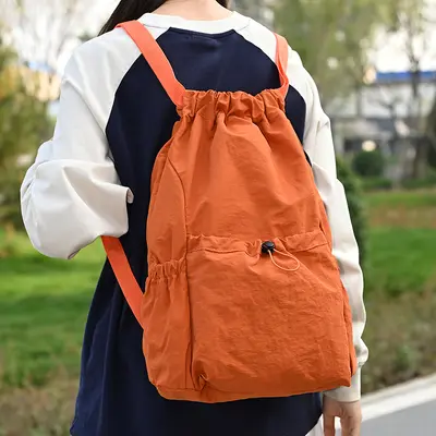 Waterproof Drawstring Backpack, Large Capacity Unisex School Bag - 3