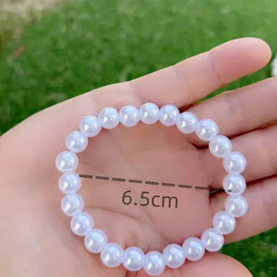 Kadın yapay inci bilezik günlük 4MM-14MM elastik halat bilezik basit Kore versiyonu simüle inci takı