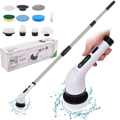 9'u 1 Arada Ayarlanabilir Elektrikli Temizlik Fırçası, Banyo ve Cam