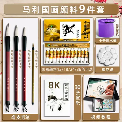 Marley Chinese Painting Pigment Set for Beginners, Ink Paint - 9