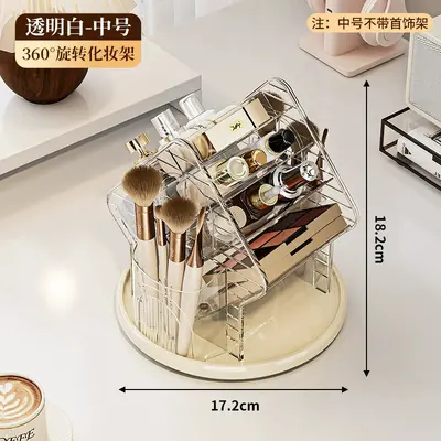 Rotating cosmetics organizer transparent luxury design - 9