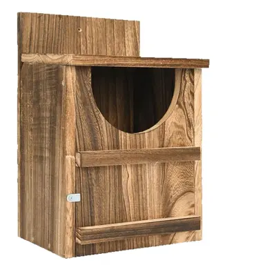 Holz-Eulenhaus Vogelnistkasten zum Aufhängen, Rechteckige Öffnung