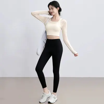 Women's yoga set, long sleeve, fitness training - 12