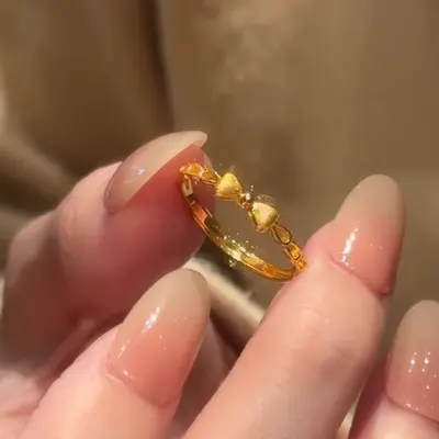 925纯银新款拉丝戒指女不掉色轻奢高级感小众设计交错锆石开口戒 - 11
