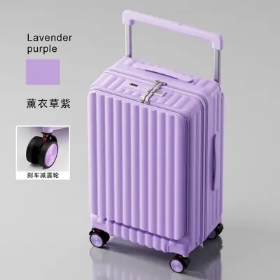 Carry-On Suitcase with Wide Trolley, Silent Wheels and Combination Lock - 8