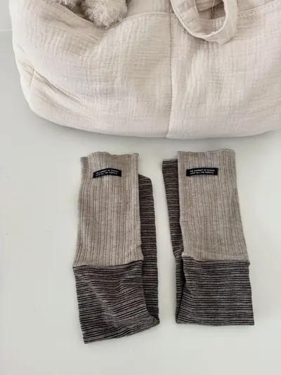 IOULOR Retro Patchwork Bacak Kılıfı, Çizgili, Kadın, Hafif - 9