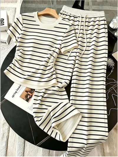 Leopard Print Short-Sleeve Two-Piece Homewear Set - 9