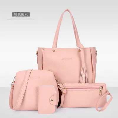 Tassel Mother-and-Child Bag Set, 4 Pieces, Large Capacity - 4