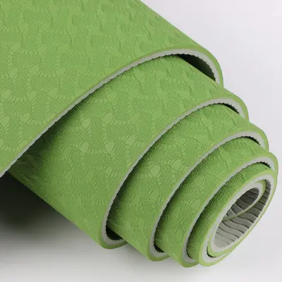 TPE Two-Tone Yoga Mat, Double-Sided Non-Slip, Odorless, With Position Lines - 3