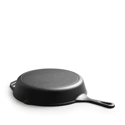 Cast Iron Skillet Uncoated Frying Pan 10 inch 12 inch American Style Flat Bottom Pan Non-Stick Classic Vintage Griddle Pan One-Piece Casting Classic Model