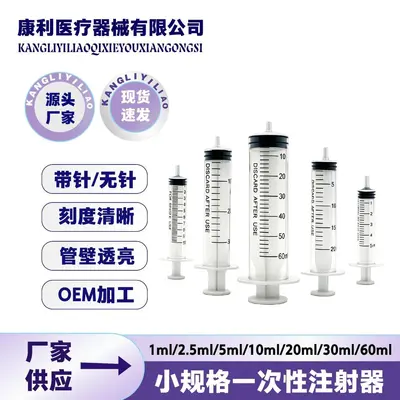 1 ml Graduated Plastic Syringe with Screw Cap, Veterinary Feeder