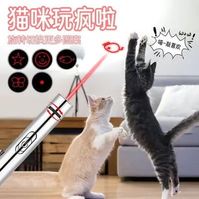 Rechargeable Laser Pointer Cat Toy with Infrared Teaser Wand