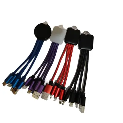 3-in-1 braided charging cable, fast charging, retractable