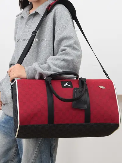AJ Checkered Gym Bag, Large Capacity, Crossbody - 2