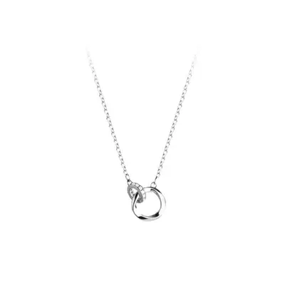 Möbius halka kolye kadın, gümüş tasarım, minimalist - 6