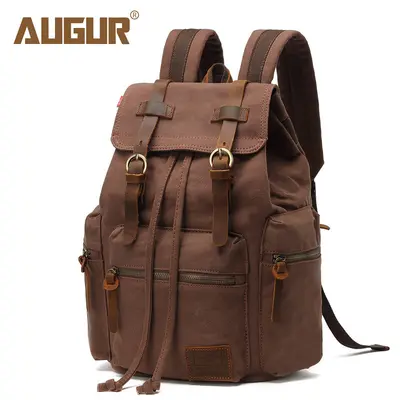 Amazon Best-Selling Vintage Double Shoulder Backpack Men's Laptop Travel Bag Trendy Fashion Unisex Backpack In Stock - 2