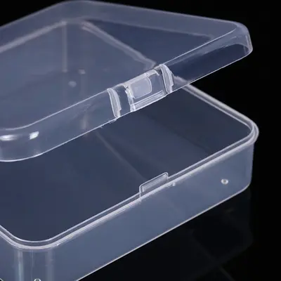 Şeffaf plastik küçük boş kutu kare plastik PP kutu parçaları ambalaj plastik kutu saklama kutusu üreticisi toptan