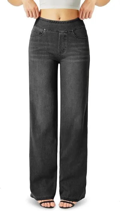 Women's Wide-Leg Jeans, Washed, Comfortable, Spring and Autumn - 8