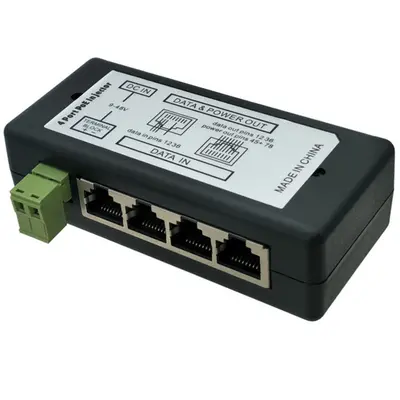 Dört portlu merkezi POE güç kaynağı modülü 9-48V köprü izleme güneş pili güç kaynağı DC POE güç kaynağı kutusu