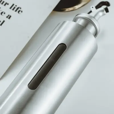 Stainless steel oil bottle spice bottle visual oil control bottle oil control jar kitchen spice bottle light soy sauce barbecue vinegar gold-plated - 8
