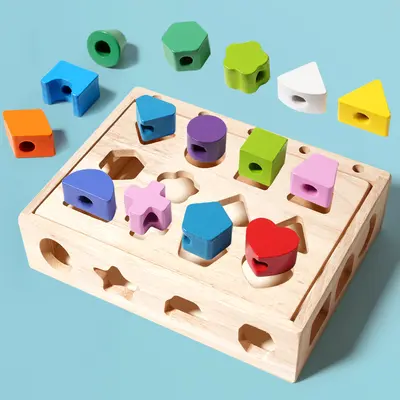 Children's Educational Bead Stringing and Shape Matching Toy - 4