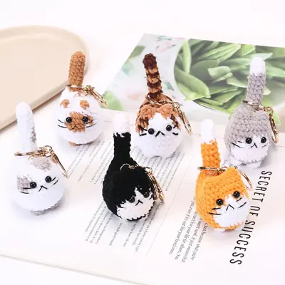 Handmade Crochet Cat Bag Charm, Gift for Students and Couples - 2