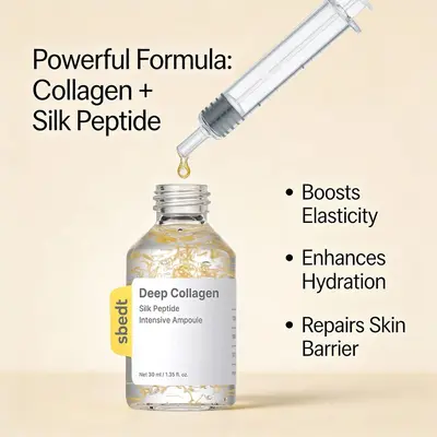 跨境专供胶原蛋白原液Deep Collagen Silk深层保湿安瓶精华液30ml
