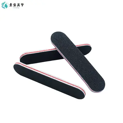 Short Black Double-Sided Nail File, Manicure Emery Board