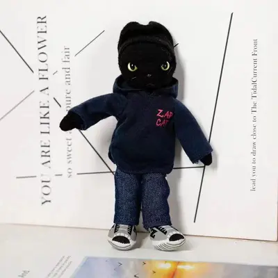 Japanischer Stil Katzenfigur Taschenanhänger, Mini-Katzenpuppe - 4