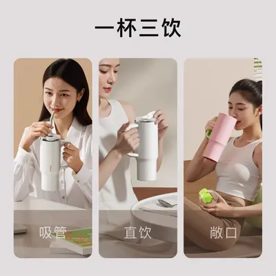 Large Capacity Straw Insulated Tumbler, Cold-Keeping Ice Cup - 3