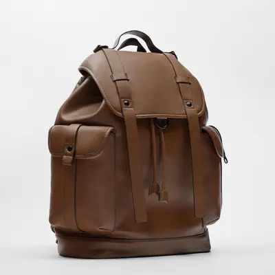 Men's Leather Backpack, Business Laptop Compartment - 4