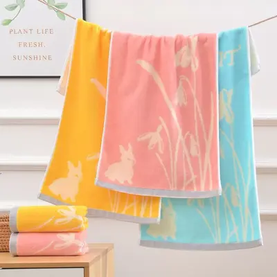 100% Baumwoll-Gesichtshandtuch, Jacquard, farbgewebt, für Erwachsene