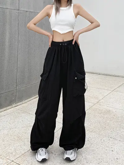 Women's Cargo Pants, Summer, Thin, Loose Wide Leg