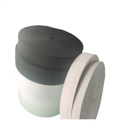 Düz Elastik Bant, Siyah, İnce, Kalınlaştırılmış Pantolon İçin, Beyaz - 6