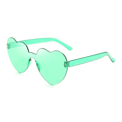 Heart-Shaped Frameless Jelly Color Sunglasses - 9