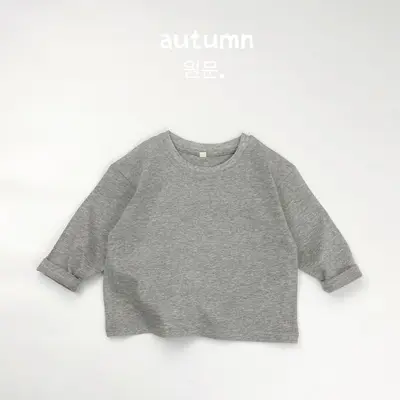 Children's Solid Colour Round Neck Long Sleeve T-Shirt, Soft - 8