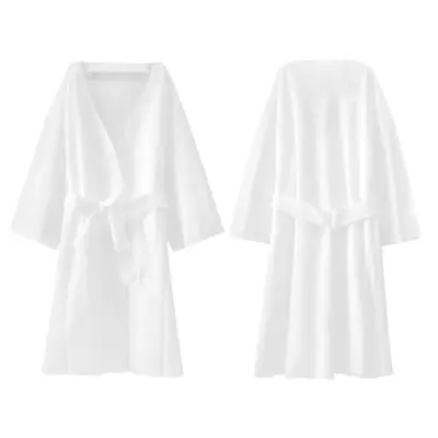 Hotel single-use bathrobe travel portable absorbent nightwear for men and women thickened massage sauna wear no-wash pajamas wholesale - 6