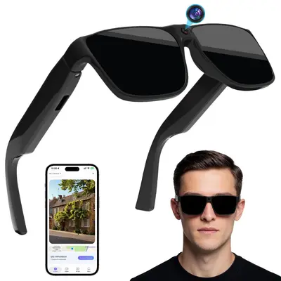 Smart AI Sunglasses with Camera, 800W Pixel, Video Recording, Bluetooth Music and Calls