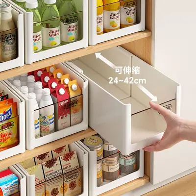 Ausziehbare Kunststoff-Aufbewahrungsbox, Küchenschublade