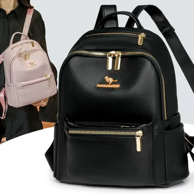 Fashion PU Women's Backpack Versatile Commuter Shoulder Backpack - 1