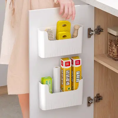 Kitchen cabinet door interior organizer box, adhesive, no drilling - 2