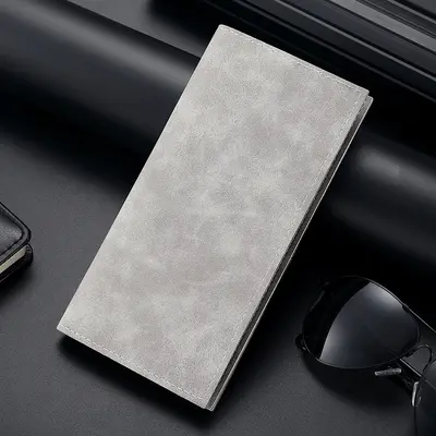 Ultra-Thin Long Men's Wallet with Multiple Card Slots, PU Leather - 7