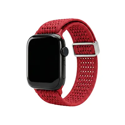 Apple Watch 11 uyumlu naylon örgü delikli elastik kordon - 10