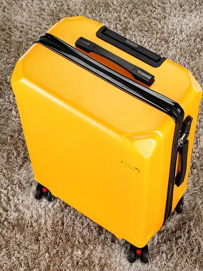 Men's Leather Business Suitcase, Zipper, Combination Lock, Wheeled - 5